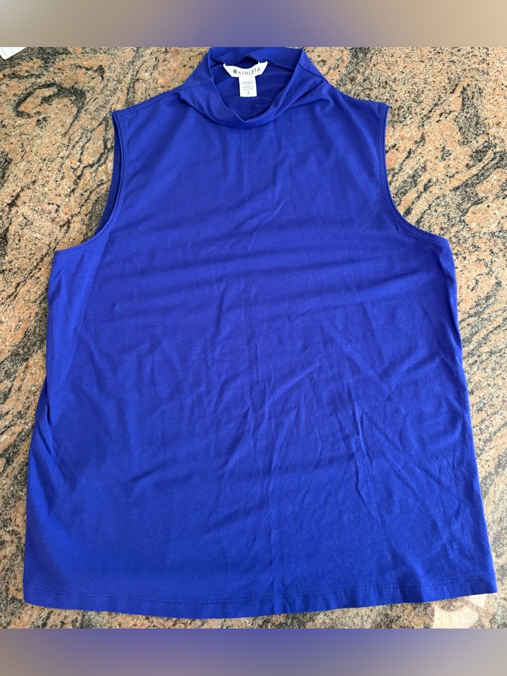 Athleta Royal Blue Sleeveless Mock Neck Tank
